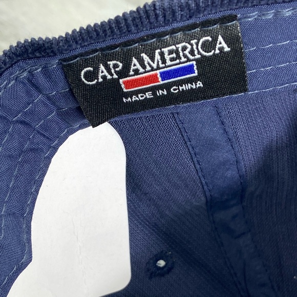 Cap America Trolls Spellout Navy Blue Corduroy Adjustable StrapBack Hat NWT - Picture 12 of 14